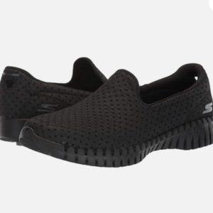 SKECHERS "Go Walk" Black Shimmer Slip-on Sneakers (size 11) EXCELLENT